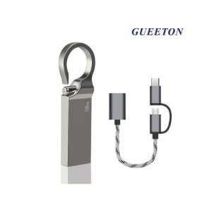 gueeton 128 gb metal usb flash drive adapter cable 2 in 1 set