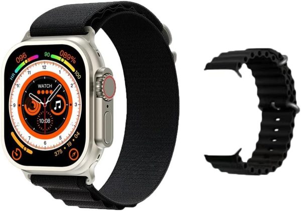z69 ultra smartwatch compass nfc heart rate 49mm smart watch series 8 men women pk js8 dt8 z70 zw8 zd8 h11 hk8 hk9 pro max ultra black double strap