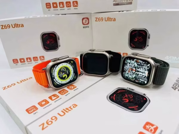 z69 ultra smartwatch compass nfc heart rate 49mm smart watch series 8 men women pk js8 dt8 z70 zw8 zd8 h11 hk8 hk9 pro max ultra black double strap
